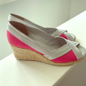 Lilly Pulitzer Espadrille wedge, pink and silver